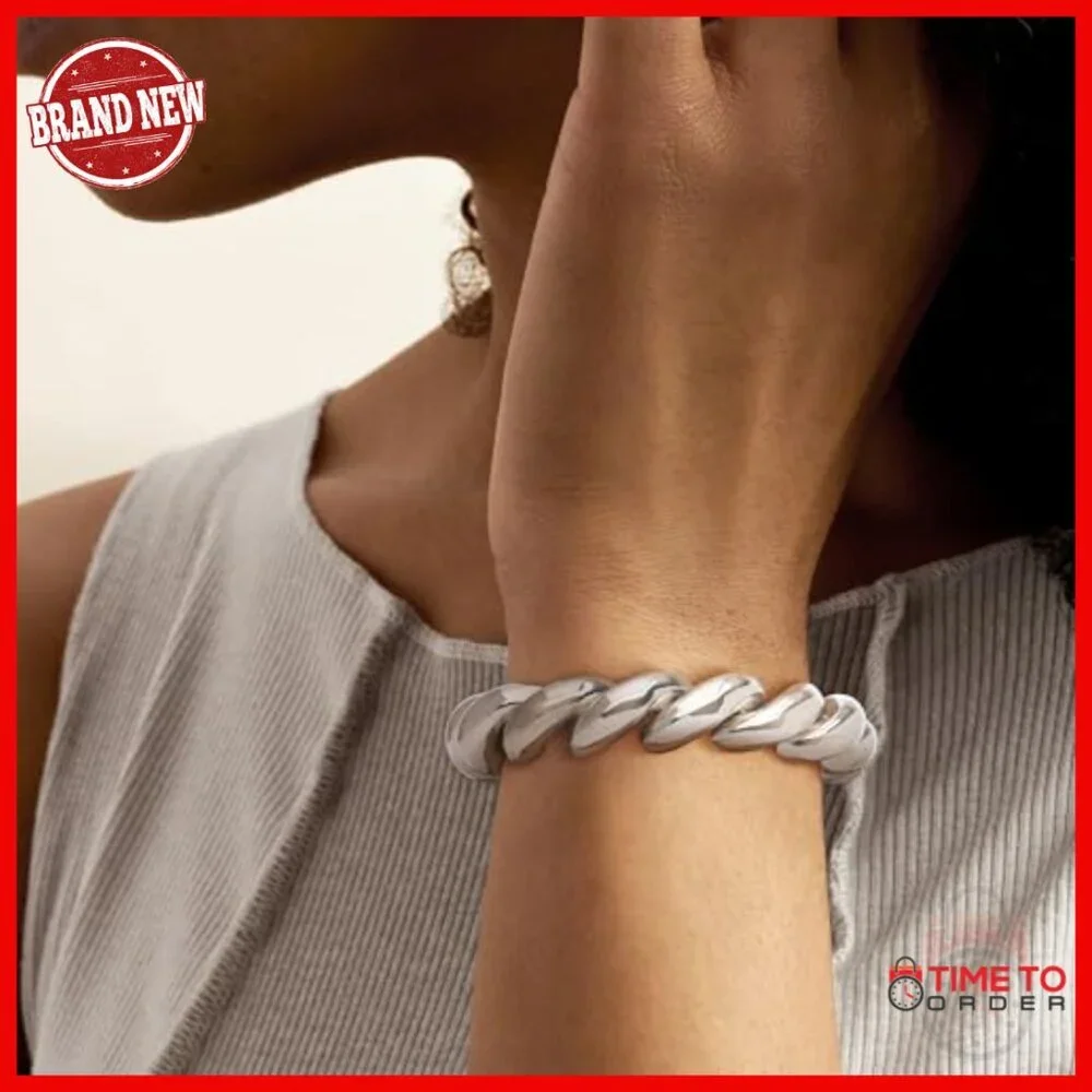 Italian Sterling Silver San Marco Link Bracelet 7.25 Inches